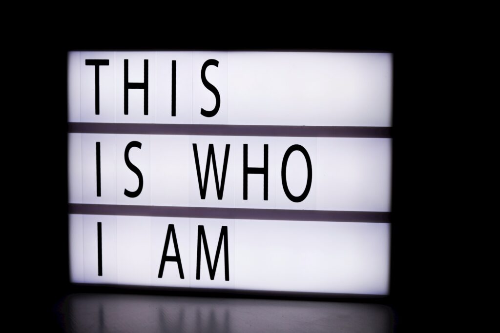 Lightbox with This is who I am written on it